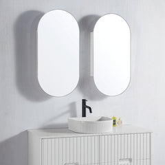 Krystal Pill Oval Shape Shaving Cabinet 450x900mm