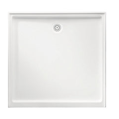 White Polymarble Shower Base with Centre Rear Drain 900*900mm