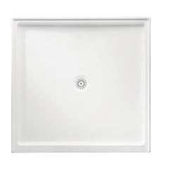 White Polymarble Shower Base with Centre Drain 900*900mm