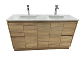 OJS11-1500D Floor Standing Finger Pull Vanity Double Bowl Top