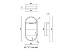 Krystal Oval Shape LED Shaving Cabinet | Sunny