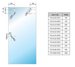 Violet Series Front Only (1000-2000mm) 10mm Frameless Sliding Door Shower Screen