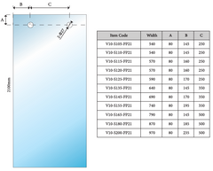 Violet Series Front Only (1000-2000mm) 10mm Frameless Sliding Door Shower Screen