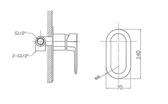BKM704 - OVAL Wall Mixer