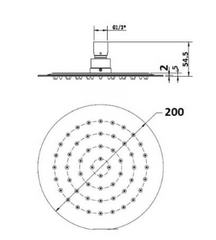 RUND Round Stainless Steel Shower Head 200mm
