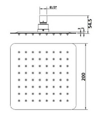 ECKIG Square Stainless Steel Shower Head 200mm
