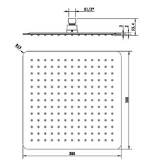 ECKIG Square Stainless Steel Shower Head 300mm