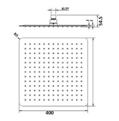ECKIG Square Stainless Steel Shower Head 400mm