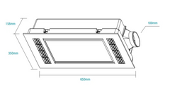 Furnace 4 in 1 Bathroom Heater, Cooler and Exhaust Fan with Tricolour LED Light