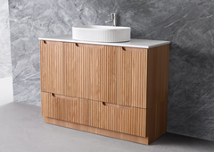 Duplex Fluted Floor Standing Vanity 900mm