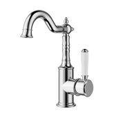 HYB868-202A Clasico Tall Basin Mixer Hook Spout / Ceramic Handle