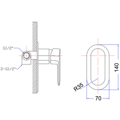 PBR3001 Cora Wall Mixer