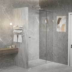 Gem Series (C) Front Only (745mm – 1520mm) Frameless Hinge Door Shower Screen