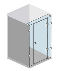Gem Series (B) Front Only (915mm – 2380mm) Frameless 3 Piece Hinge Door Shower Screen