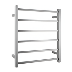 CH06.S.HTR Square Chrome Electric Heated Towel Rack 6 Bars