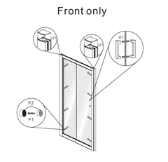 B6-SLD-Front Miramar Semi Framed Sliding Door Shower Screen - Front Only
