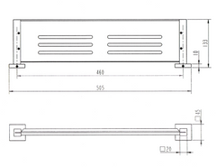 6090-2 – Square Stainless Steel Shelf