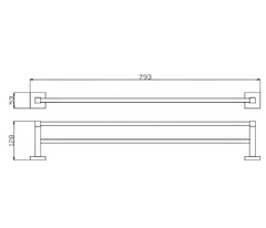 BK501-750 – ECKIG Double Towel Rail 750MM