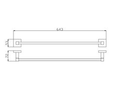 BK502-600 – ECKIG Single Towel Rail 600MM