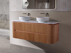 Bristol Fluted Curved Wall Hung Vanity 900mm