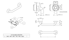 Concealed Grab Rail 300mm-900mm