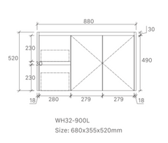 Sierra Wall Hung Slim Vanity 900mm