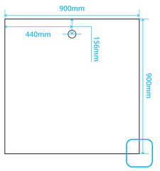 Akril Tile Tray with Square Grate on 900mm side - 900*900mm