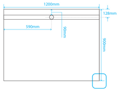Akril Tile Tray with Long Grate on 1200mm side - 1200*900mm
