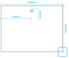 Akril Tile Tray with Square Grate on 1200mm side - 1200*900mm