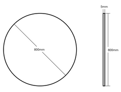 Frameless Polished Edge Round Mirror 600-900mm