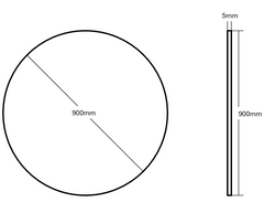 Frameless Polished Edge Round Mirror 600-900mm