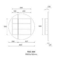 Cadel Collection Round Shaving Cabinet 800mm