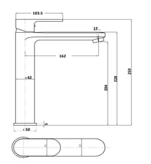 BKM703 - OVAL Tall Basin Mixer
