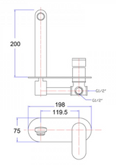 BKM716 - OVAL Wall Mixer with Spout
