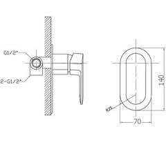 OVAL CURVE Wall Mixer