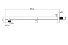 ECKIG Square Straight Wall Shower Arm 400mm