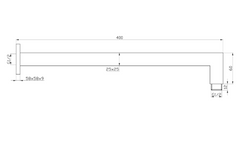 ECKIG Square Wall Shower Arm 400mm