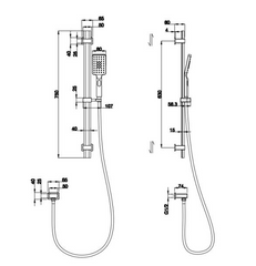 HANDEL KASTEN Square Shower on Rail
