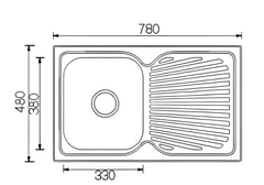 FK77S Kitchen Sink Single Bowl and Drainer