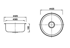 BL45 Round 430mm Single Kitchen/Laundry Sink