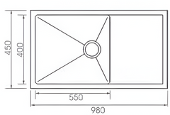 D22R-B Single Kitchen/Laundry Sink with Drainer