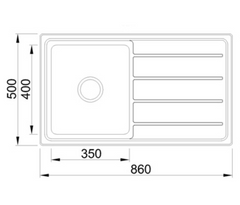 D86B Single Drop in Square Sink with Drainer