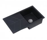 B22 Single Bowl Black Granite Quartz Stone Kitchen Sink with Drainer