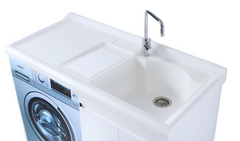PVC SL125 Polymarble Sink and Drainer with PVC Cabinet 1250x600x925mm