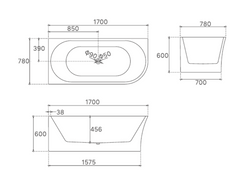 1500mm Harper Free Standing Bath Tub