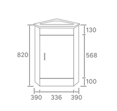 Mini Floor Standing Corner Vanity 410x410mm