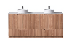 Duplex Fluted Floor Standing Vanity 1500mm Double Bowl Top