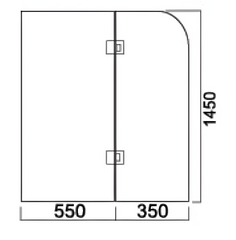 ML260 Double Panel Hinged Bath Screen