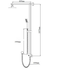 MF159 Multi-function Square Shower Combo Set with Flexible Water Inlet