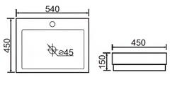 TB208 Above Counter Basin 540*450mm